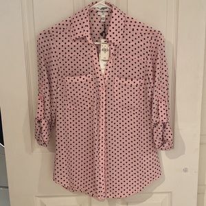 EXPRESS Pink Polka dot Blouse